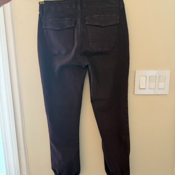 PAIGE Maysile Cropped Jogger Pants Womens Size 27 Vintage Black Cherry Ankle - Picture 4 of 12